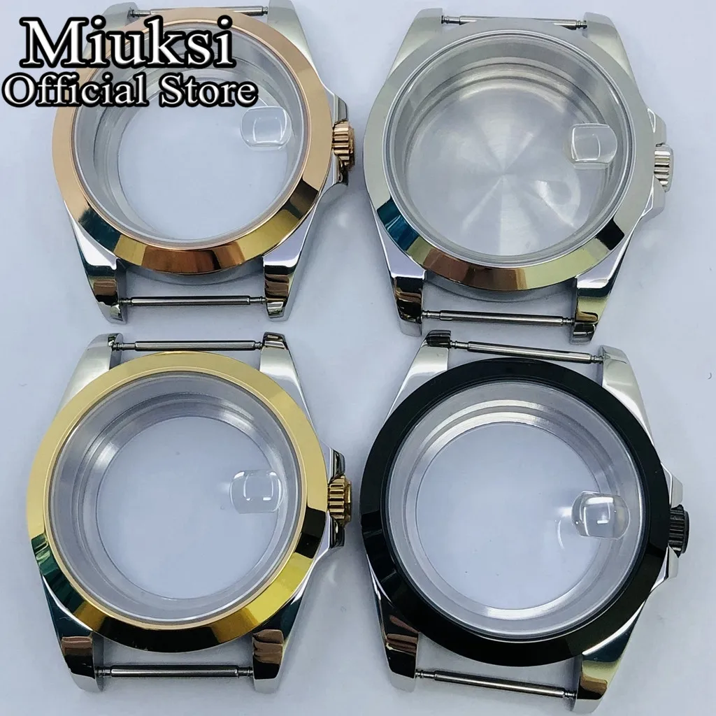 Miuksi 40 mm silver gold black watch prípade zafírové sklo fit NH35 NH36 NH34 ETA2824 PT5000 pohyb1
