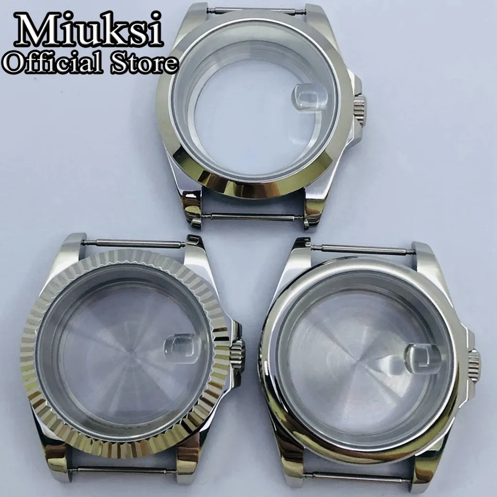 Miuksi 40 mm silver gold black watch prípade zafírové sklo fit NH35 NH36 NH34 ETA2824 PT5000 pohyb2