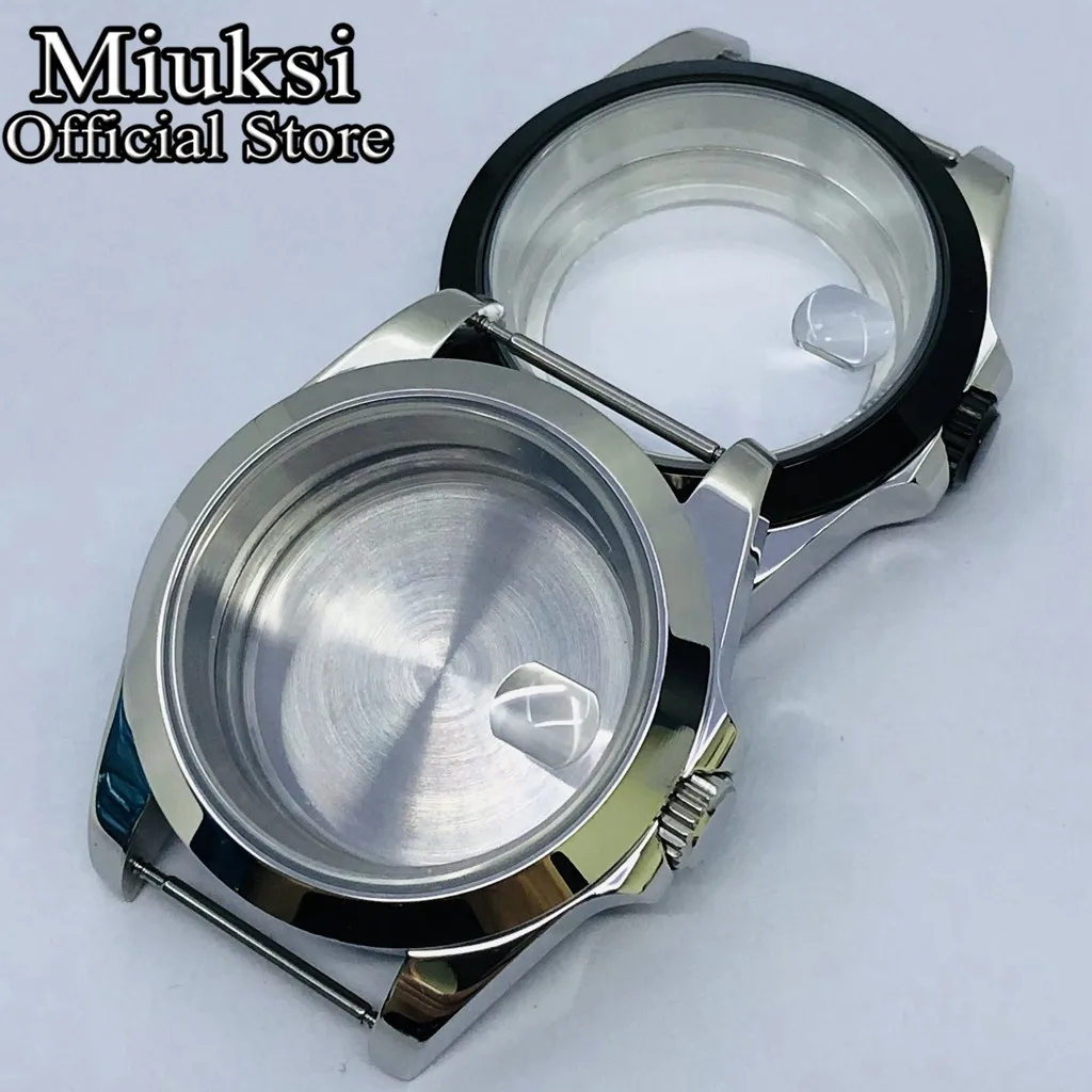 Miuksi 40 mm silver gold black watch prípade zafírové sklo fit NH35 NH36 NH34 ETA2824 PT5000 pohyb3