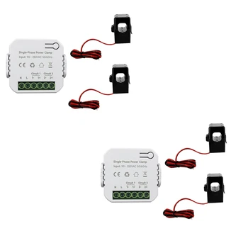 Tuya Smart Wifi Elektromer S 2Xcurrent Transformer Svorka 90 - 250V Kwh Power Monitor Elektriny Štatistiky