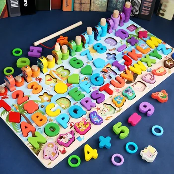 Montessori Vzdelávacích Drevená Hračka Geometrický Tvar, Poznávanie Puzzle Hudobné Matematika Hračky Skoro Vzdelávacie Hračky pre Deti darček
