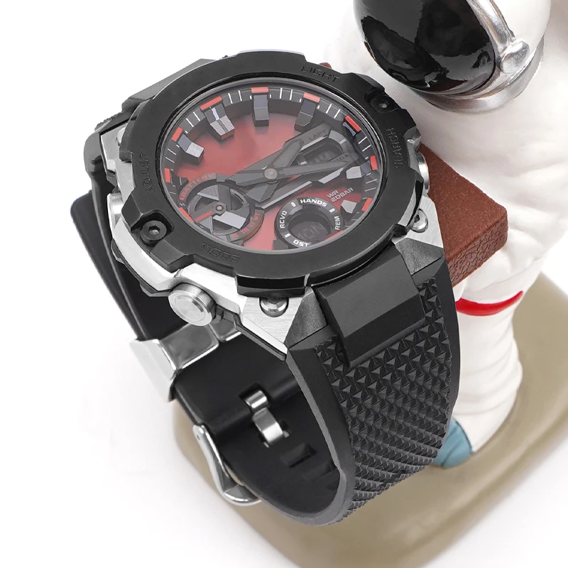 Živica Watchband Popruh pre Casio pre G-SHOCK Ocele Srdce GST-B400 Mužov Športové Nepremokavé Rýchle Uvoľnenie Gumový Náramok Príslušenstvo1