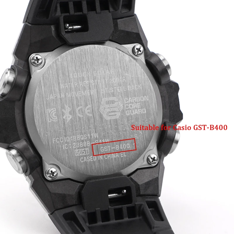 Živica Watchband Popruh pre Casio pre G-SHOCK Ocele Srdce GST-B400 Mužov Športové Nepremokavé Rýchle Uvoľnenie Gumový Náramok Príslušenstvo4