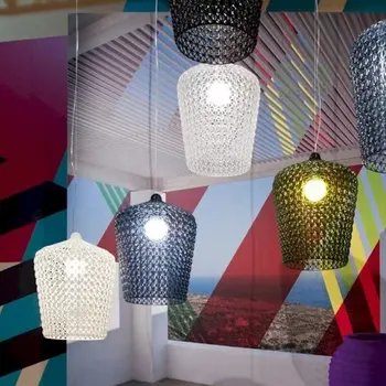 Taliansky Duté Dizajn Akryl Farebné Kôš Jedálenský Prívesok Žiarovka LED, E27, Teplé Biele Osvetlenie Obývacej Izby výtvarné Umenie Zariadenie