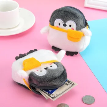 Taška cez rameno Malý Tučniak Kawaii Penguin Plyšové Peňaženky Mäkký Plyšový Tučniak Mince Kabelku Dievčatá Milovníkov valentínske Darčeky, Malé